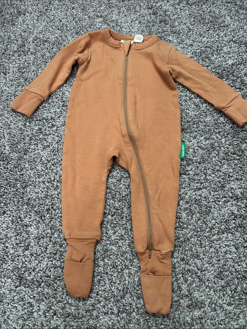 Toddler Brown‎ Footed One-Piece Zipper Pajamas - Brand: